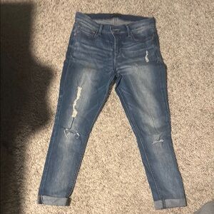 Blue Distressed Women's Jeans